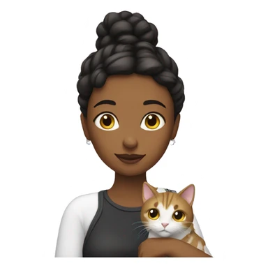 woman with a cat in love sticker