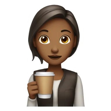 girl with cup of coffee sticker