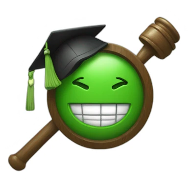 Green judge with hammer sticker