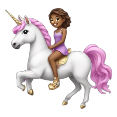 Girl on a unicorn sticker