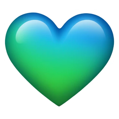Heart that sides are blue and middle part goes green gradiently sticker