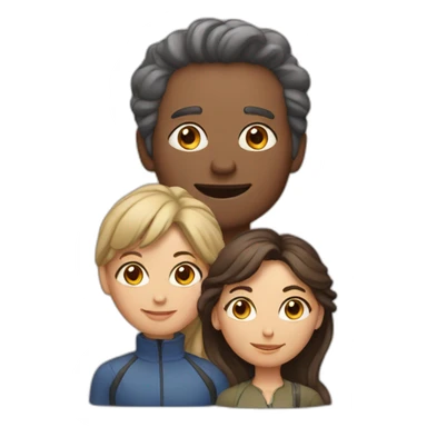 4 people, one man and three women sticker