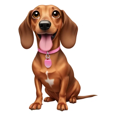 weiner dog on pink sticker