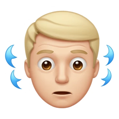 A male squinting his eyes but the mouth is blowing out sticker