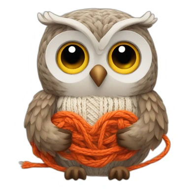 Owl knitting sticker