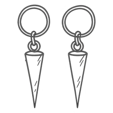 goth earrings, black spike, minimalist punk gothic sticker