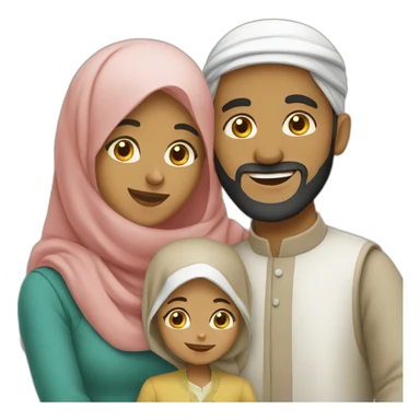 muslim family taking picture sticker