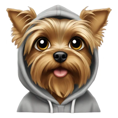 Yorkie wearing a hoodie sticker