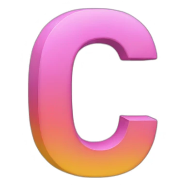 letter C 3D colors sticker