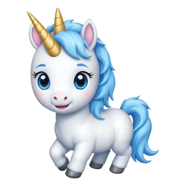 baby unicorn, chibi full body sticker
