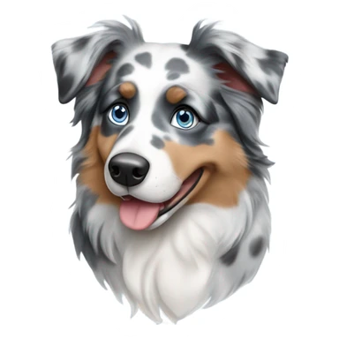 Blue Merle Australian Shepherd with blue eyes sticker