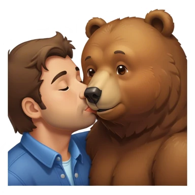 Guy kissing bear sticker
