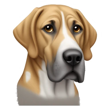 Light Brown and white grey hound mastiff with small ears sticker