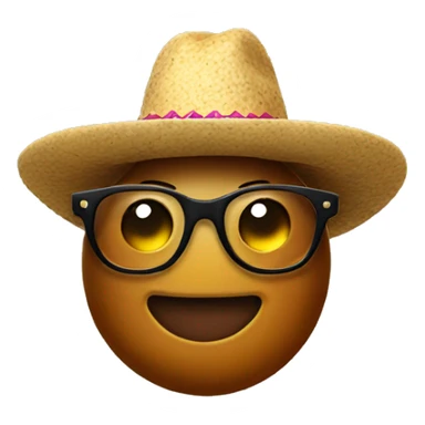 poop emoji with a sombrero and glasses  sticker