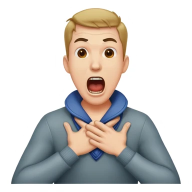 man with hands around neck while screaming  sticker