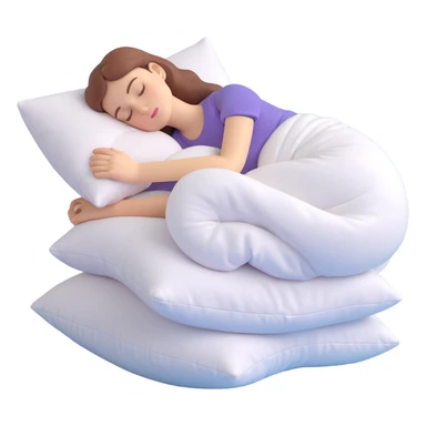 A woman sleeping on a pillow sticker
