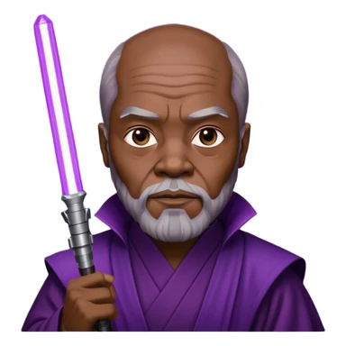 star wars master windu with purple lightsaber sticker