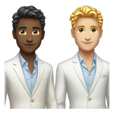 Posh-boy-with-white-suit-and-blue-eyes-and-rainbow-unicorn-hair sticker