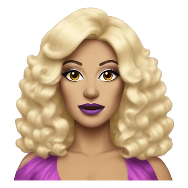 drag queen with drag makeup and big blonde wig sticker