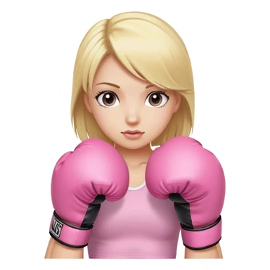 blonde girl wearing pink boxing gloves sticker