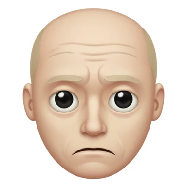 a gloomy, sad, ugly man sticker