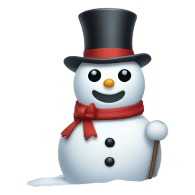 A snow man with a bow sticker