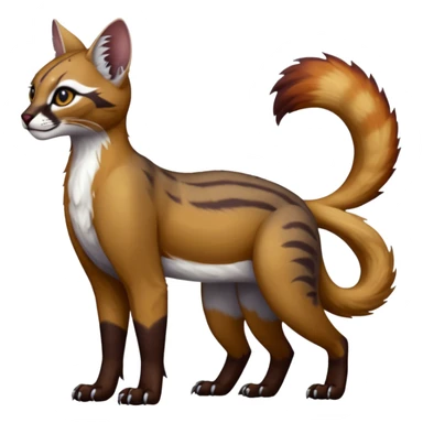 dark fruity white glorious divine exotic cool beautiful beautiful fantasy-caracal-civet-genet-sergal-vernid-Gryphon-Cacomistle-Trico-oncilla-animal-Fakémon-hybrid-fursona (full body) sticker