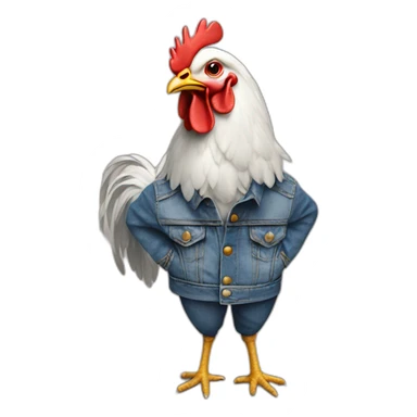 chicken in a jean jacket sticker