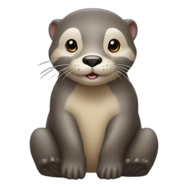 Loutre sur éléphant sticker
