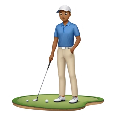 A man missing a putt on the 18th hole to lose a golf match sticker