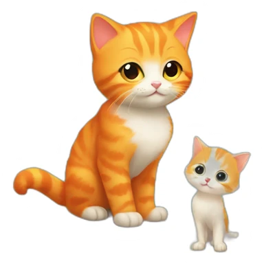 Orange kitten with ponchik and bun near the sea  sticker