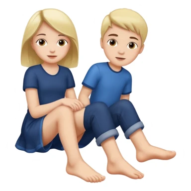 Girl feet in a boy face sticker