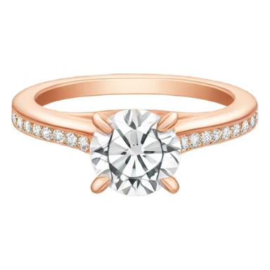 rose gold engagement ring with sparkly round shaped diamond  sticker