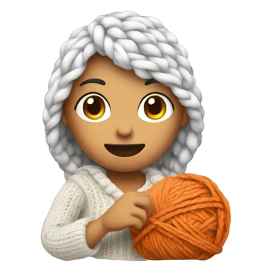 women is knitting sticker