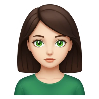 brunette girl with green eyes sticker