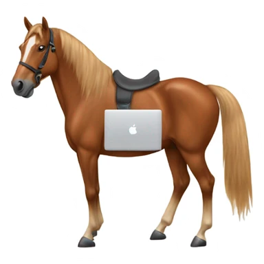 chestnut Horse working on a MacBook  sticker