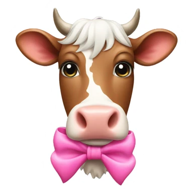 cow with pink bow sticker