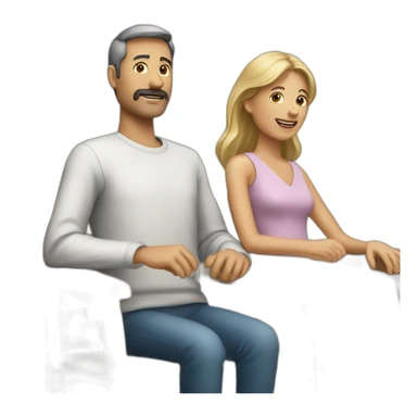 dos personas sentadas en sillas perspectiva desde atras sticker