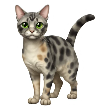 dilute maincoone tortie with green eyes full body sticker