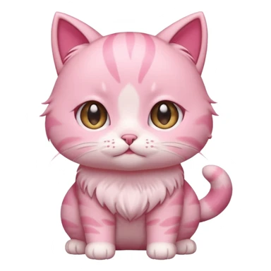 chibi anime pink cat with booty facing up sticker