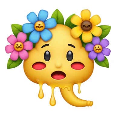 Make a emoji that pukes flowers  sticker