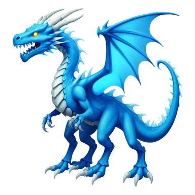 an electric bone dragon with blue teeth (full body) sticker