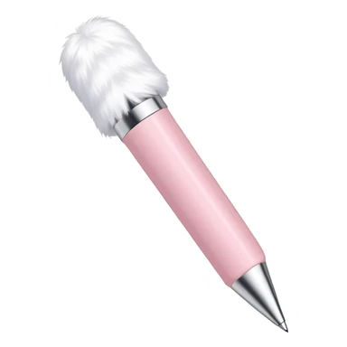 Powder pink pen with fur at the top sticker