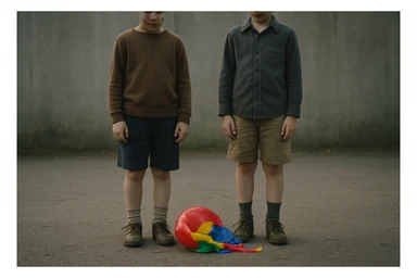 aravani bir baloni singanini tasvirla uning oldida aka uka homush turishibdi yuzlari ko'rinmasa ham bo'ladi sticker