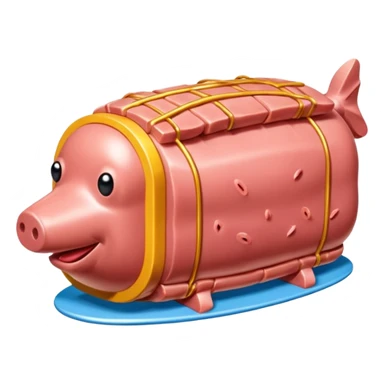 Jeff Koons style spam meat ham sculpture  sticker