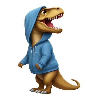 Trex wearing oversized hoodie sticker