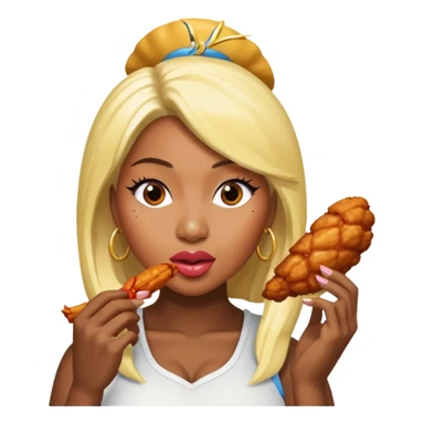 Nicki Minaj eating a chicken wing  sticker