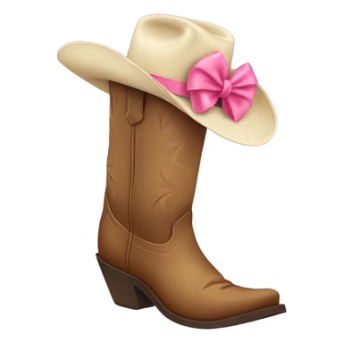 Cowgirl boot with pink bow sticker