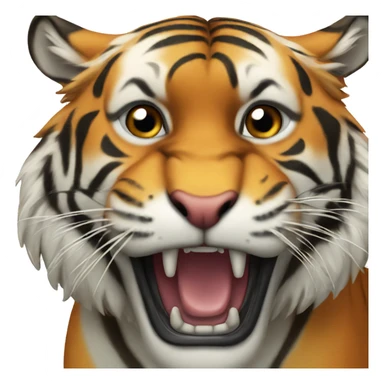 a tiger roaring sticker