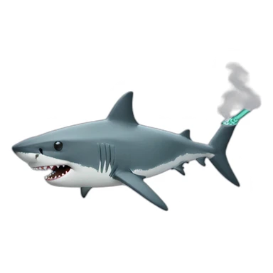 Shark smoking cannabis sticker